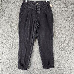 Chic Jeans Womens 14 Petite Vintage Black Cotton Denim Tapered Deadstock *NWT*